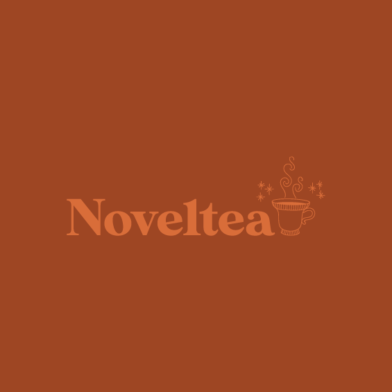 noveltea logo style orange on clay