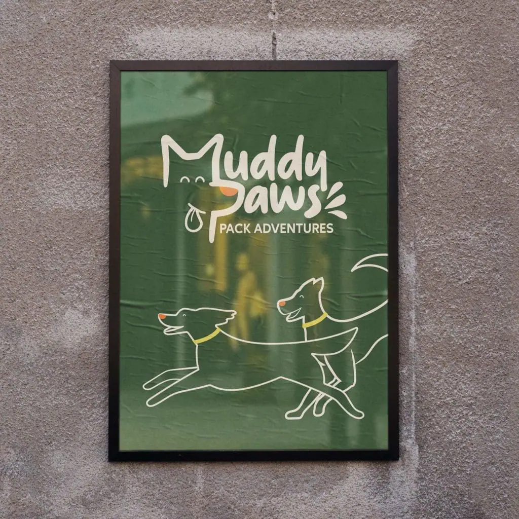Muddy paws brand design.